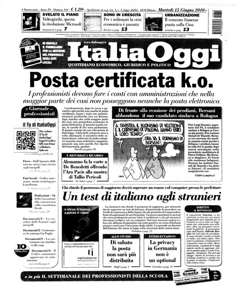 Italia oggi : quotidiano di economia finanza e politica